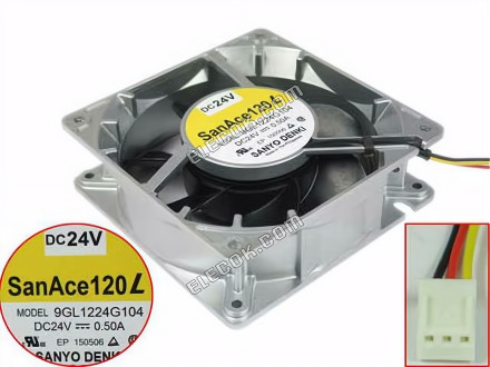 Sanyo 9GL1224G104 24V 0.5A 3wires Cooling Fan 