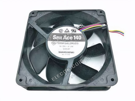Sanyo 109P1412M103 Server - Square Fan DC 12V 0.33A, 140x140x38mm, 3-wire 