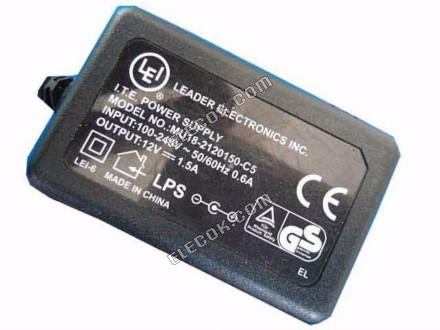 LEI / Leader MU18-2120150-C5 AC Adapter 5V-12V 12V 1,5A, 5,5/2.1mm, EU 2P 