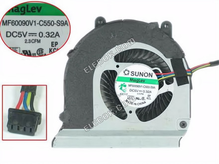 SUNON MF60090V1-C550-S9A Cooling Fan DC 5V 0.32A 4-wire，used 