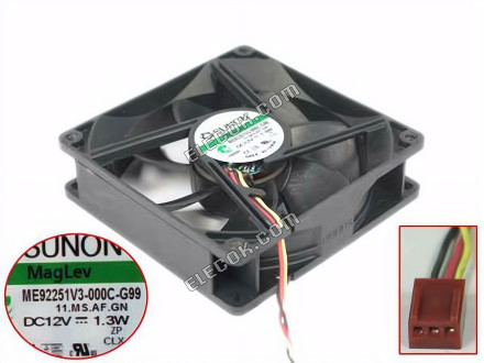 SUNON ME92251V3-000C-G99 12V 0.108A 1.3W 3wires Cooling Fan 