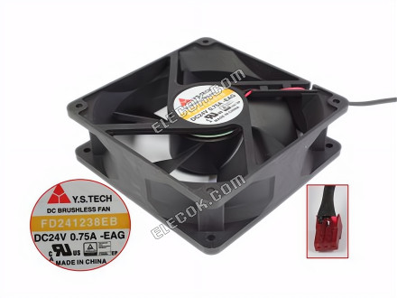 YEN SUN FD241238EB 12038 12cm 24V 0,75A 2 καλώδια ανεμιστήρας ψύξης 