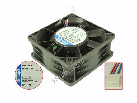 ebm-papst 3218 J/2H4P Server - Firkantet Ventilator sq90x90x38mm, 4 ledninger, 48V 50W 