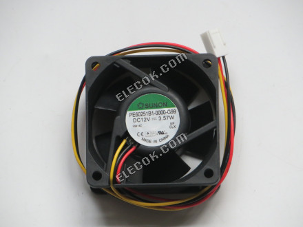 SUNON PE60251B1-0000-G99 12V 3.57W 3wires cooling fan 