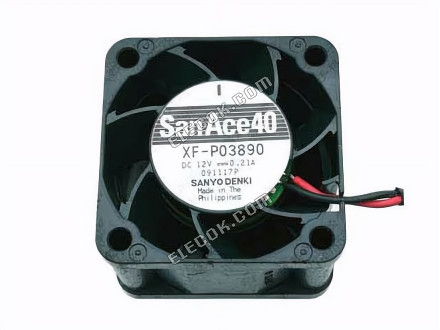 Sanyo XF-P03890 Server - Square Fan DC 12V 0.21A, 38x38x28mm, 2-wire 