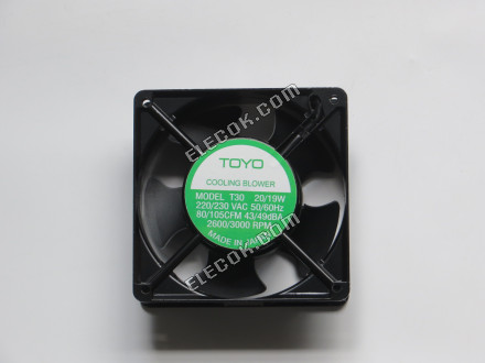 TOYO T30 220-230VAC 50/60HZ 20/19W Cooling Fan with socket connection, refurbished 