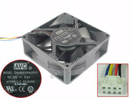 AVC DAKA0932R4UP001 24V 0.5A 4wires Cooling Fan 