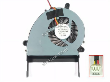 SUNON MF75120V1-C030-G99 Cooling Fan w25x3x3, 5V 2.5W, Bare fan 3-wire 