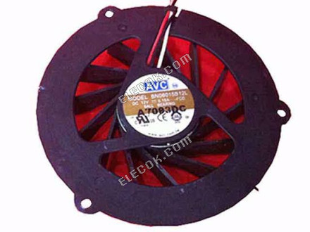 AVC BN0615B12 サーバー- ラウンドファンdia60x60x15mm, w80x3x3, 12V 0.15A 3線