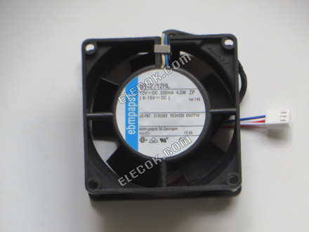 ebm-papst 8312 /12HL Server - Square Fan sq80x80x32mm, w80x3x3, 12V 4W 3-wire 