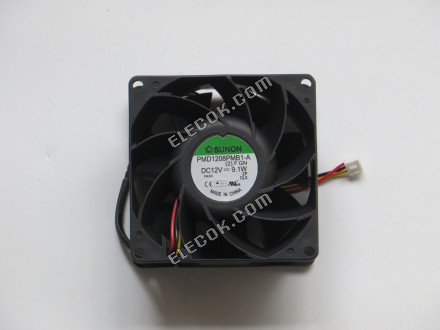 SUNON PMD1208PMB1-A 2 .F.GN 12V 9,1W 3 przewody wentylator chłodzący, odnowiony 