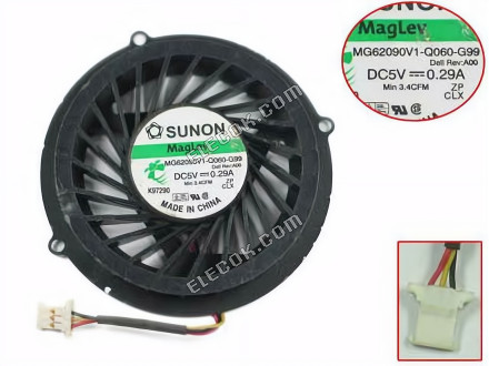 SUNON MG62090V1-Q060-G99 5V 0.29W 3wires Cooling Fan 