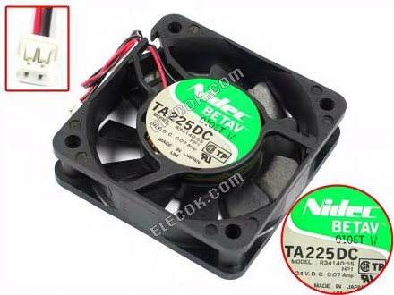 Nidec R34140-55 24V 0.07A 2wires Cooling Fan 