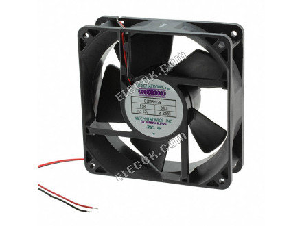 G1238L12B-FSR-CC Mechatronics FAN AXIAL 120X38MM CC 12VDC 2 Wire Leads 