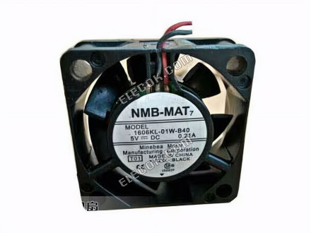 NMB-MAT / Minebea 1606KL-01W-B40 Server - Square Fan T01, 5V0.21A, sq40x40x15mm, 2W 2-wire 