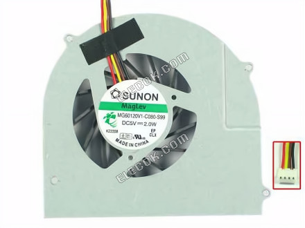 SUNON MG60120V1-C080-S99 냉각 팬 5V 2.0W, Bare 팬 4-pin 