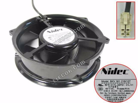 Nidec D17L-48PS1 48V 0.90A 2 cables ventilador de refrigeración 