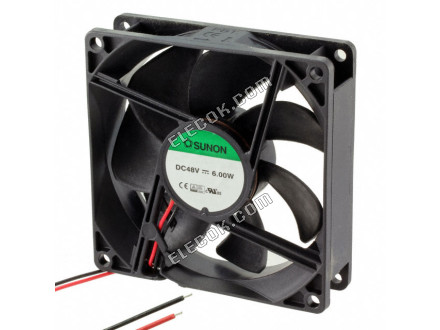 GE92254B1-000U-AC9 Sunon FAN 92X25MM 48VDC IP56 75CFM 2 Wire Leads 