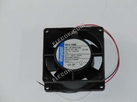 EBM-PAPST 8314/19HU ZP492 24V 0.245A 6.0W 3wires Cooling Fan, 80*80*32mm