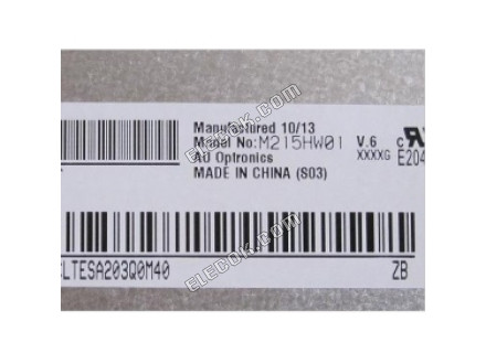 M215HW01 V6 AUO 21,5" a-Si TFT-LCD πάνελ 