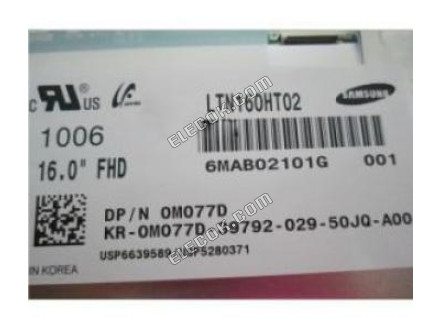 LTN160HT02-001 SAMSUNG 16.0" A-si TFT-LCD Panel 