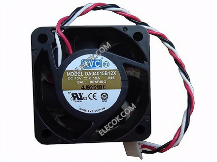 AVC DA04015B12X 12V 0,12A 3 draden Koeling Ventilator 