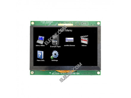 UEZGUI-4357-50WVN-BA Future Designs Inc. Capacitive Graphic LCD Display Module TFT - Color I²C, SPI, UART 5&quot; (127.00mm) 800 x 480 (WVGA)