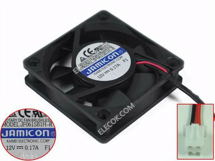 JAMICON JF0615B1H-R 12V 0.17A 2wires Cooling Fan
