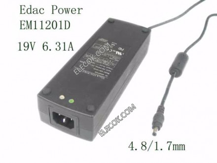 Edac Power EM11201D AC Adapter 13V-19V EM11201D,Used