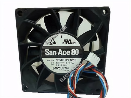 Sanyo 9GV0812P4K05 12V 0,87A 4 cable Enfriamiento Ventilador 