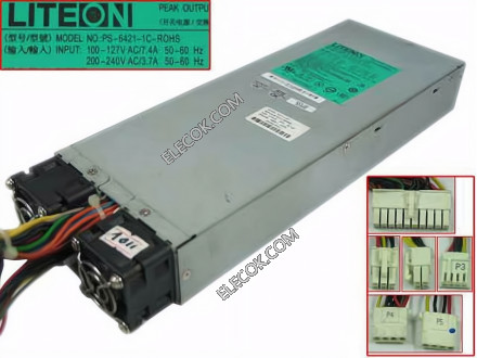 LITE-ON PS-6421-1C-ROHS Server - Power Supply 420W, PS-6421-1C-ROHS, 432171-001, 432932-001,Used