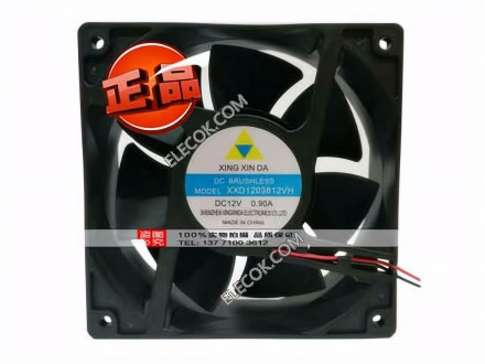 XING XIN DA XXD1203812VH 12V 0.90A 2 Wires Cooling Fan