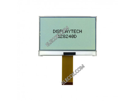128240D FC BW-3 Displaytech LCD Graphic Exibição Modules &amp; Acessórios 3V DOT SZ=.325X.325 BRANCO LED BL 