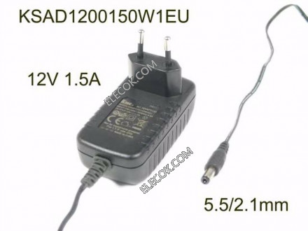 Ktec KSAD1200150W1EU AC Adapter 5V-12V 12V 1.5A, 5.5/2.1mm, EU 2P Plug, substitute