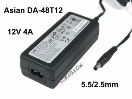 APD / Asian Power Devices DA-48T12 AC Adapter- Laptop 12V 4A, Barrel 5.5/2.5mm, 2-Prong,Used