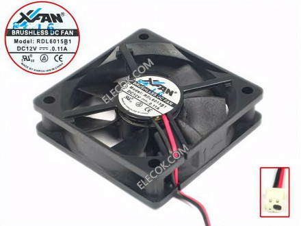 XFAN RDL6015B1 12V 0.11A 2線冷却ファン