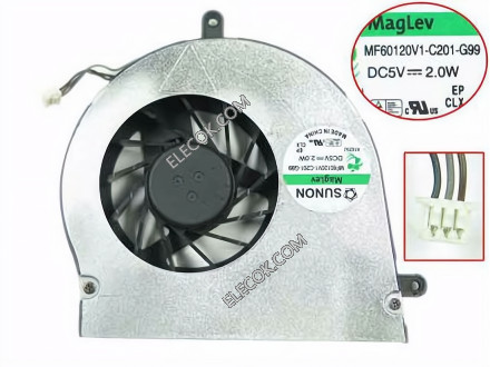 SUNON MF60120V1-C201-G99 Cooling Fan DC5V2.0W, w20x3x3 3-pin