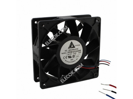 DELTA PFB1212GHE-T50F 12V 2.7A 32.4W 3wires Cooling Fan