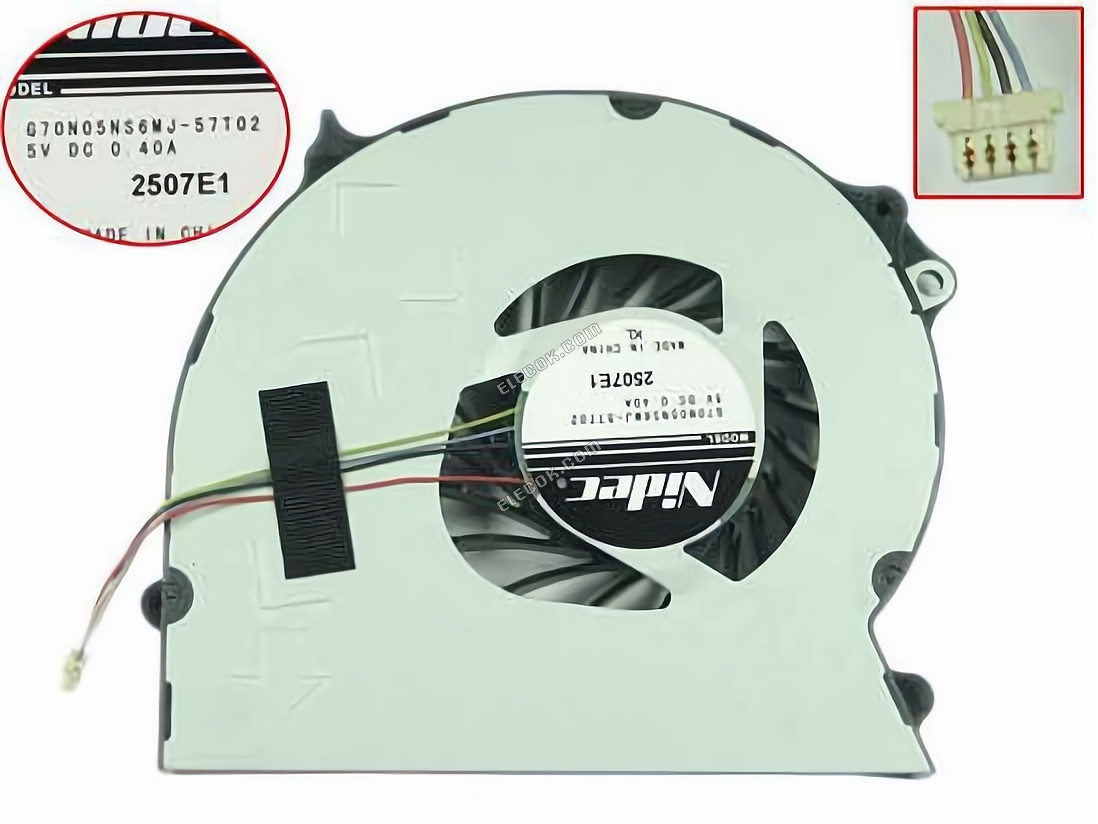Nidec G70N05NS6MJ-57T02 Cooling Fan 5V, 0.40A, 4 Pin 4 Wire 