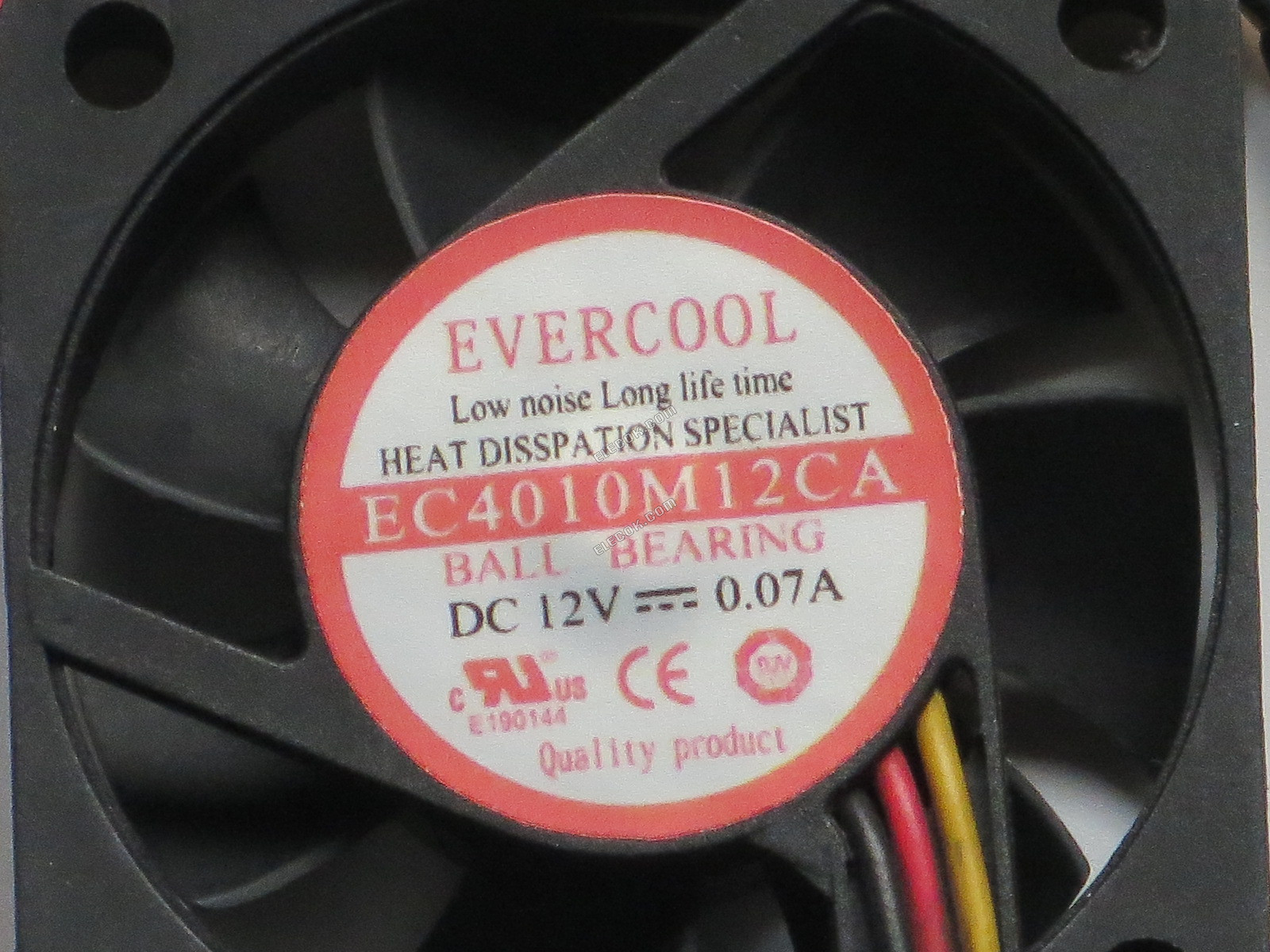 EVERCOOL EC4010M12CA 12V 0,07A 3 fils Ventilateur De Refroidissement 