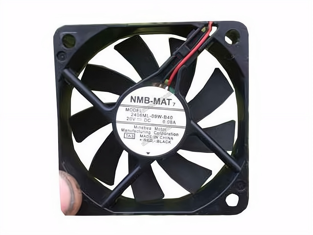 NMB-MAT / Minebea 2406ML-09W-B40 Server - Square Fan TA3, sq60x60x15, 2W, DC 20V 0.08A 2-wire 