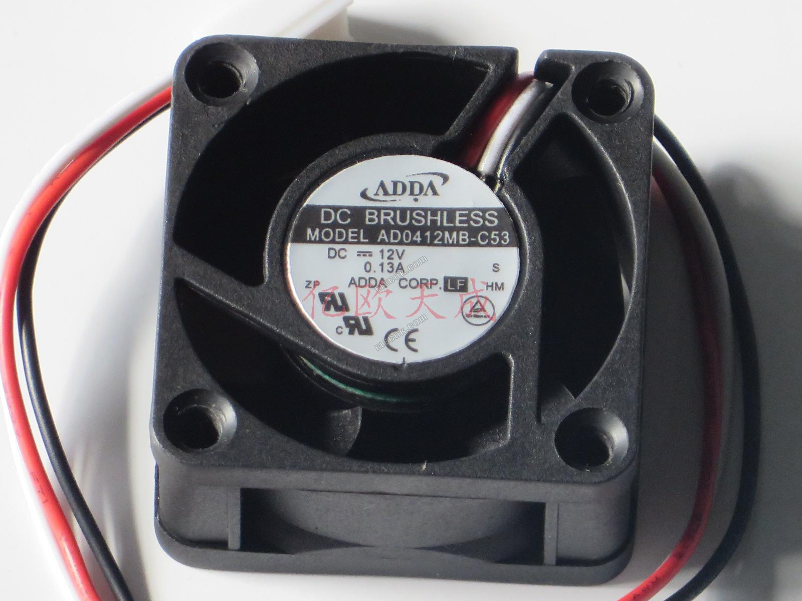 ADDA AD0412MB-C53 12V 0.13A 3wires Cooling Fan 