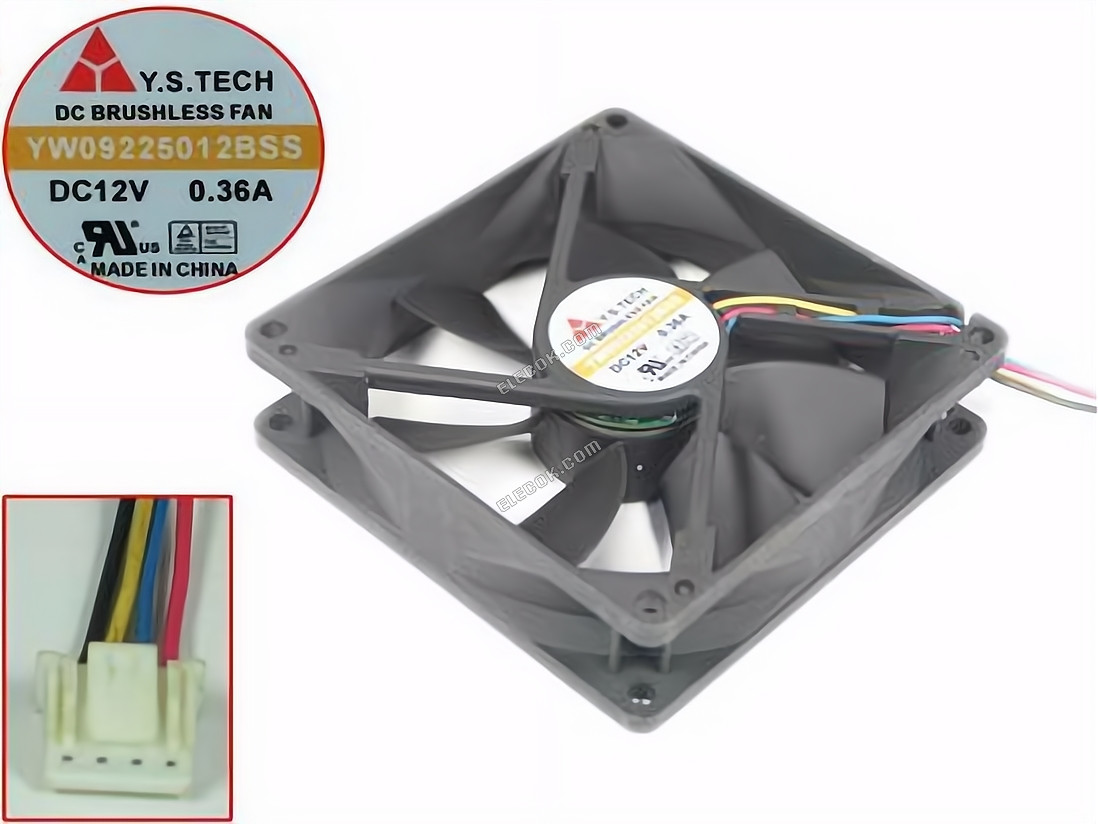 Y.S TECH YW09225012BSS 서버 - 사각형 팬 24V0.36A, sq90x90x25mm, 100x4Wx4P 4선 