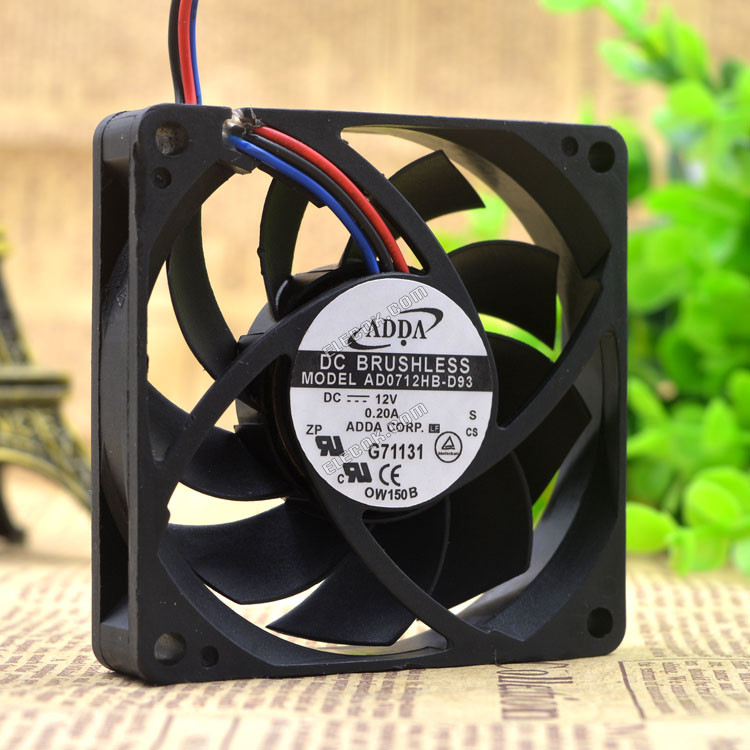 ADDA AD0712HB-D93 12V 0.2A 3wires Cooling Fan 