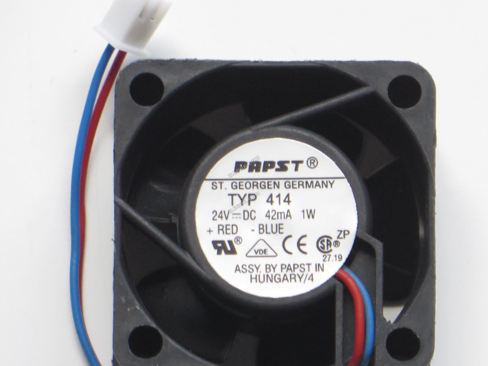 EBM-Papst TYP 414 24V 42MA 1W 2 ledninger Køleventilator 