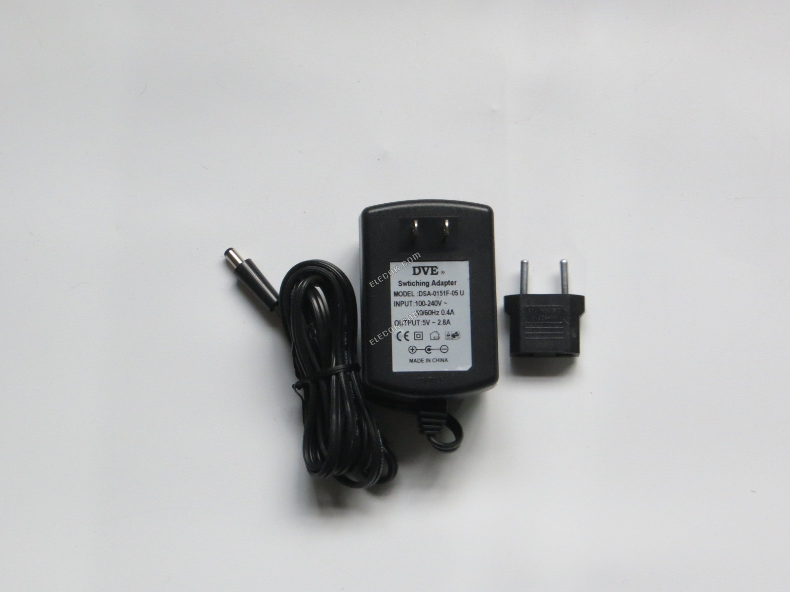 DVE DSA-0151F-05 AC Adapter 5V-12V 5V 2.8A, 5.5/2.1mm Euro 2-pin Plug，substitute 