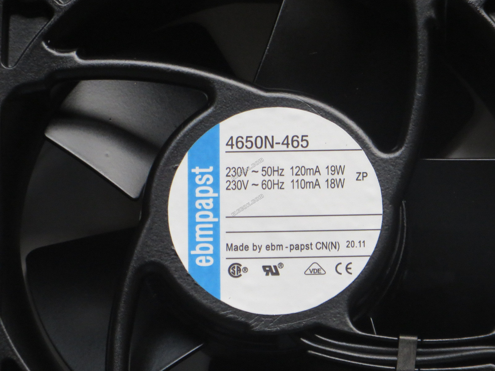 ebm-papst 4650N-465 230V 18/19W 110/120MA Ventilador De Refrigeración con Conector De Terminal, reacondicionado 