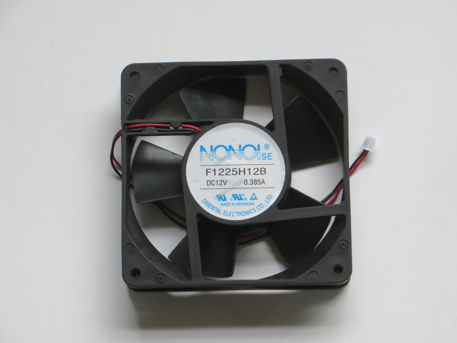 NONOI F1225H12B 12V 0,385A 2 ledninger Ventilator 
