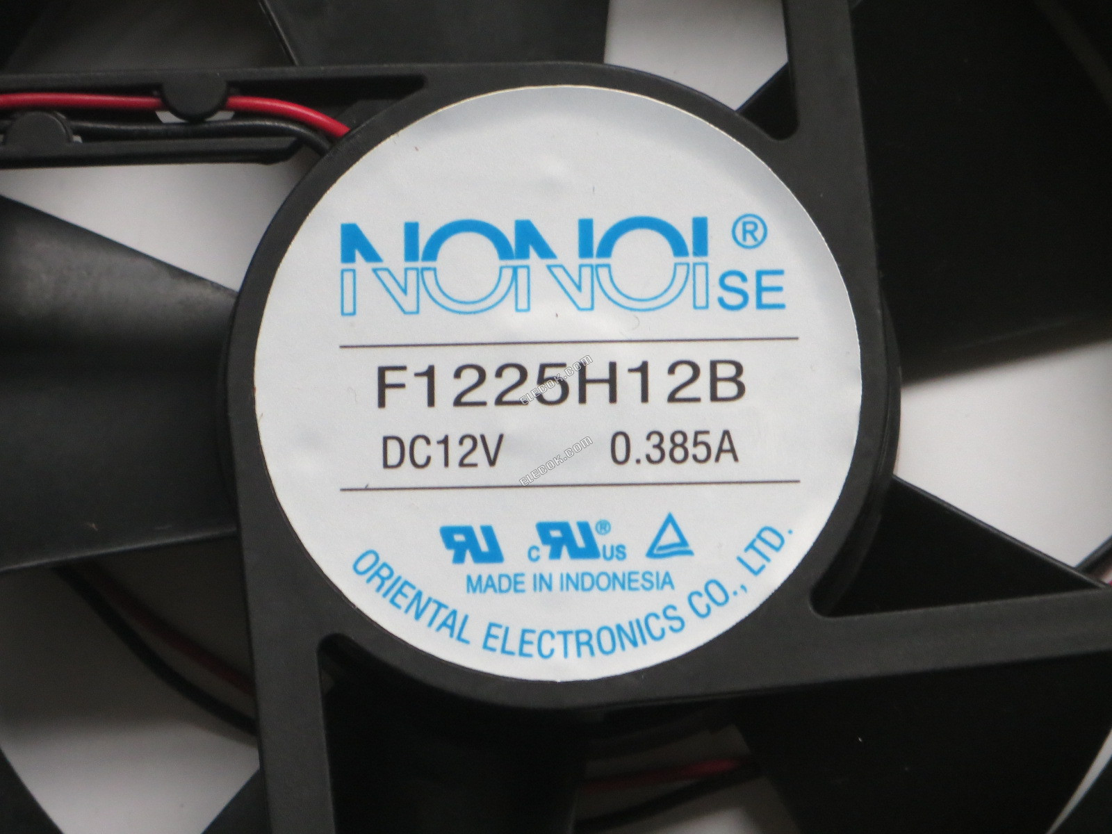 NONOI F1225H12B 12V 0,385A 2 ledninger Ventilator 