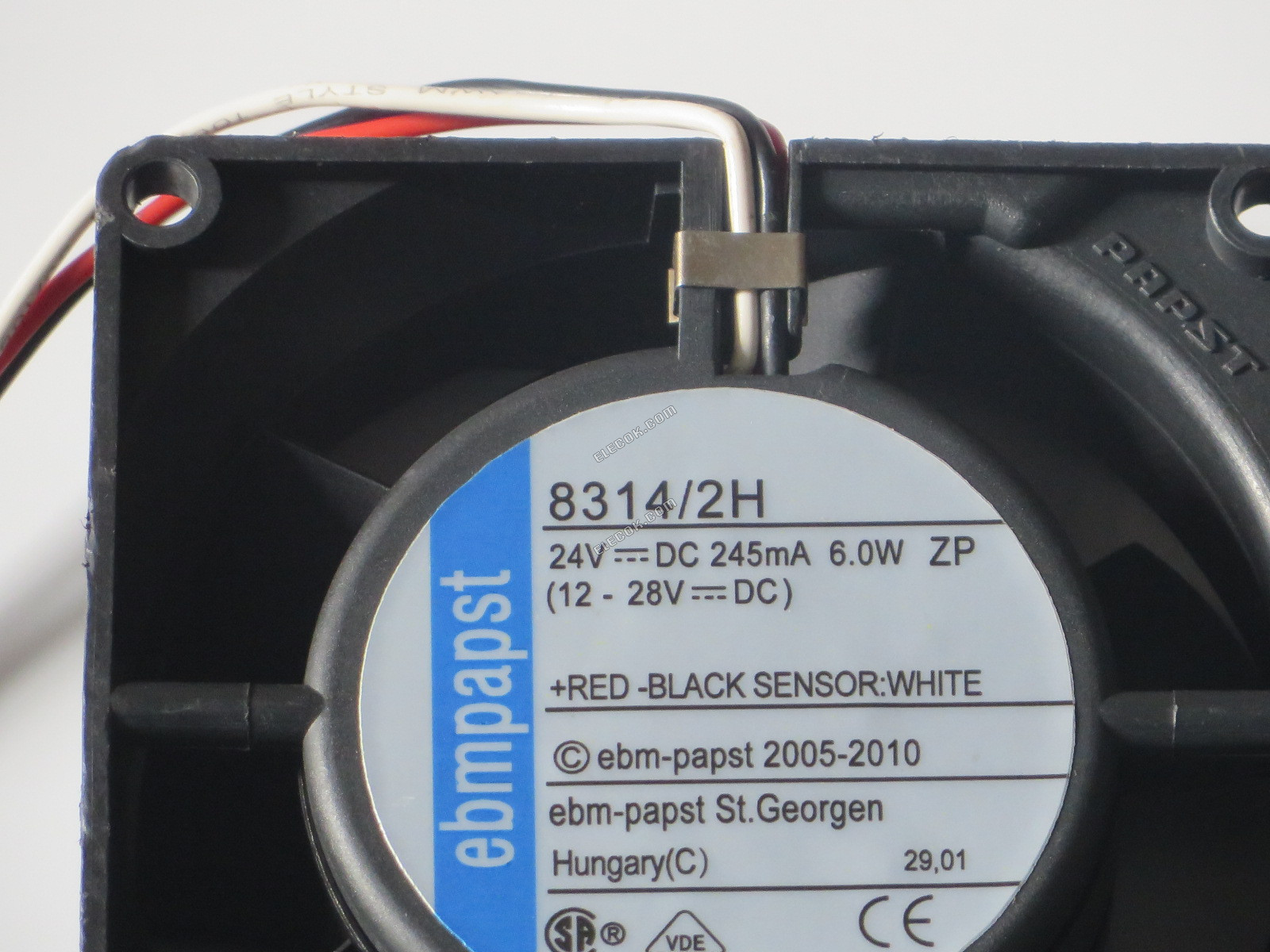 EBM-Papst 8314/2H 24V 245mA 6W 3fios Ventoinha, recondicionado 